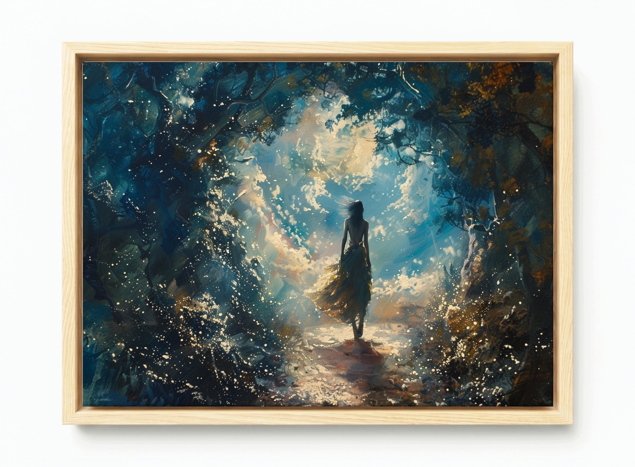 Obraz Rám Americká Krabička Žena Postava Zahrada Procházka Chodba Tunel 60x40
