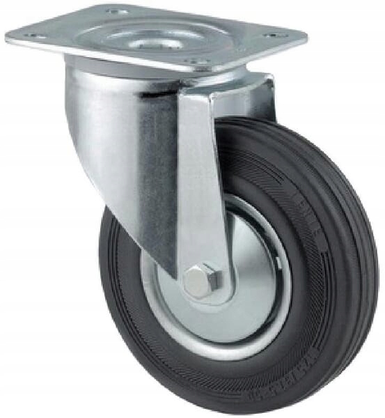 Otočná kola s černými gumovými pneumatikami 3470DVJ100P62