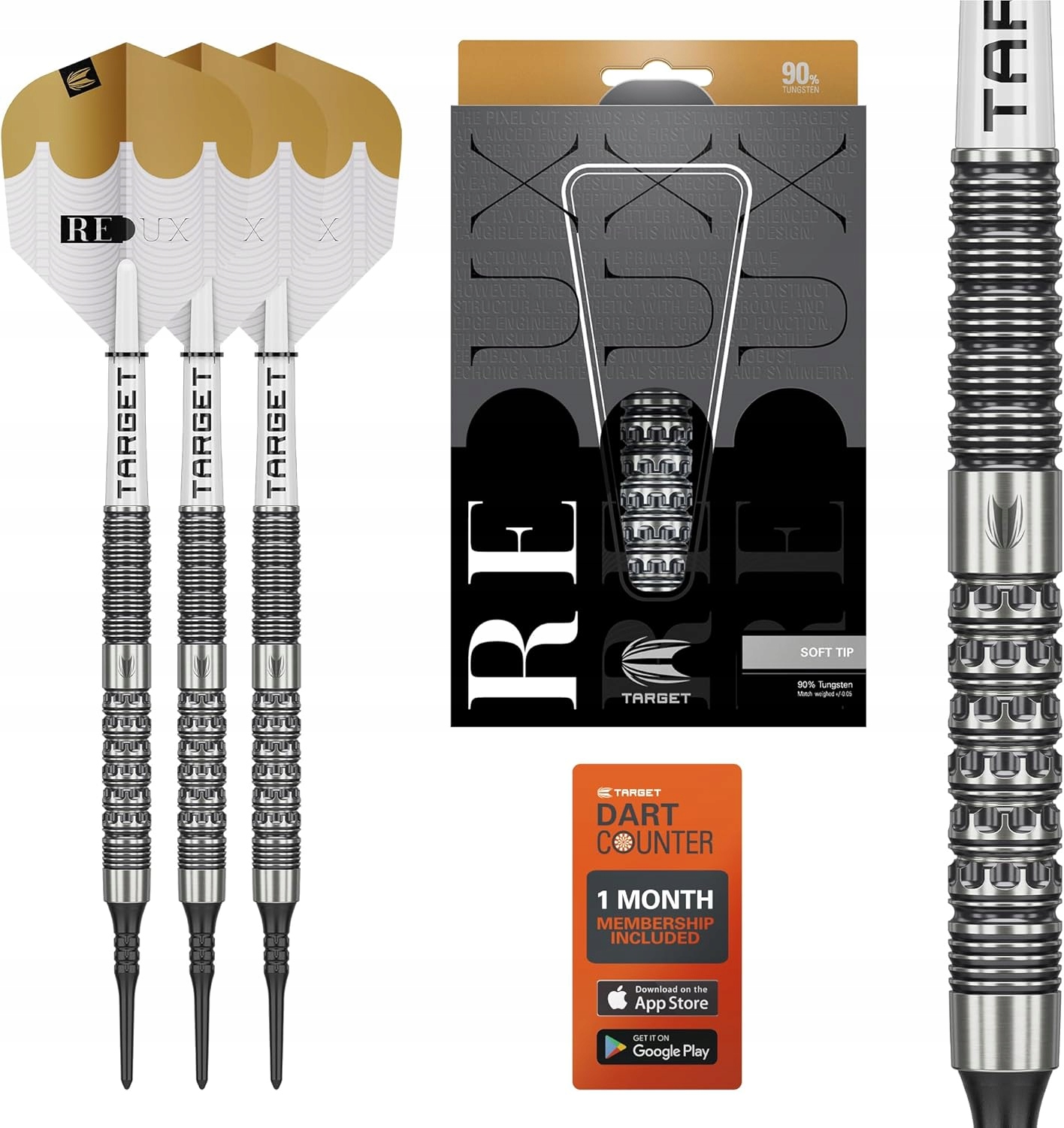 Target Darts Redux Soft Tip Dart Set (Barrel 10), 18G 90% wolfram M2603