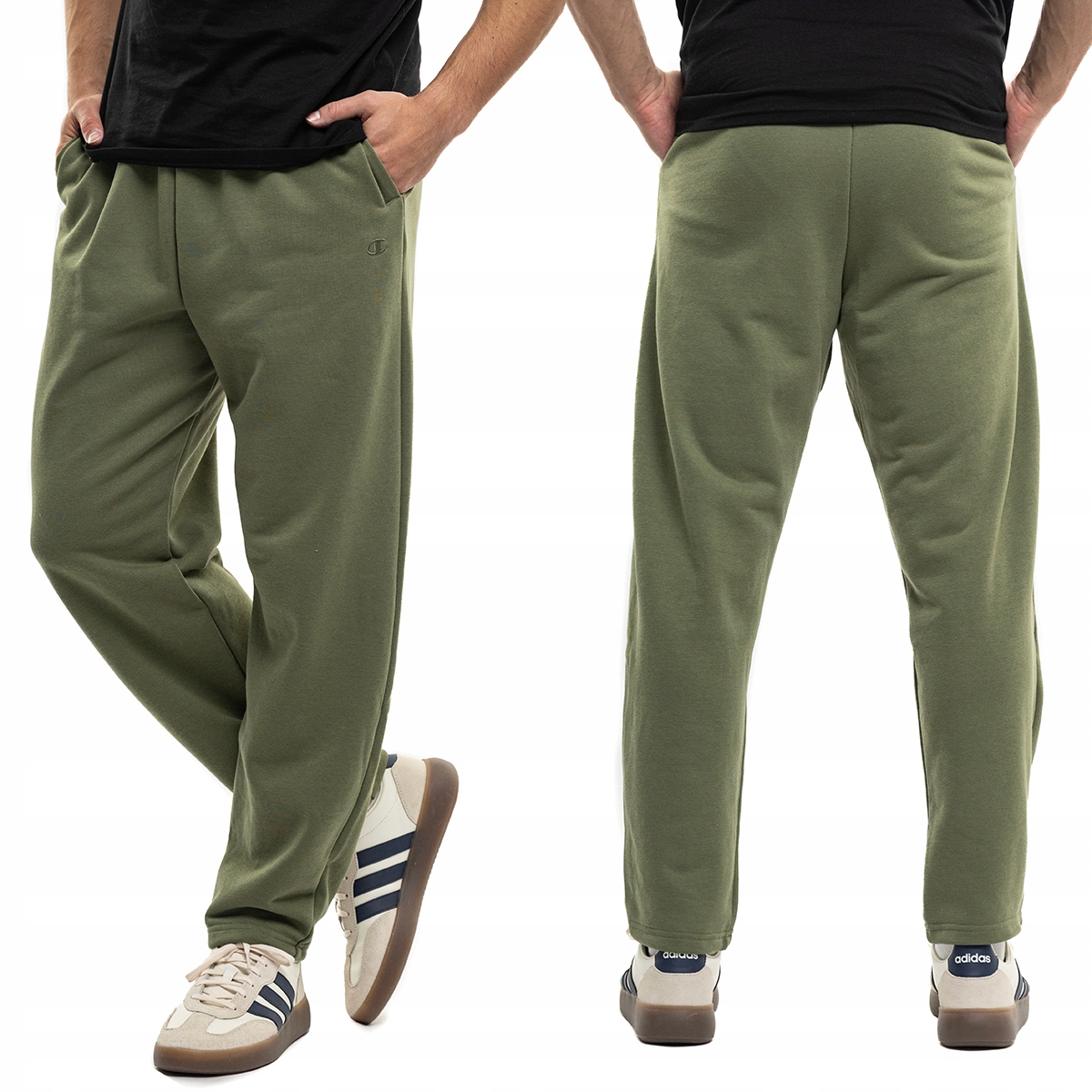 Pánské kalhoty Champion Straight Hem Sportovní teplákové kapsy zelené 2XL