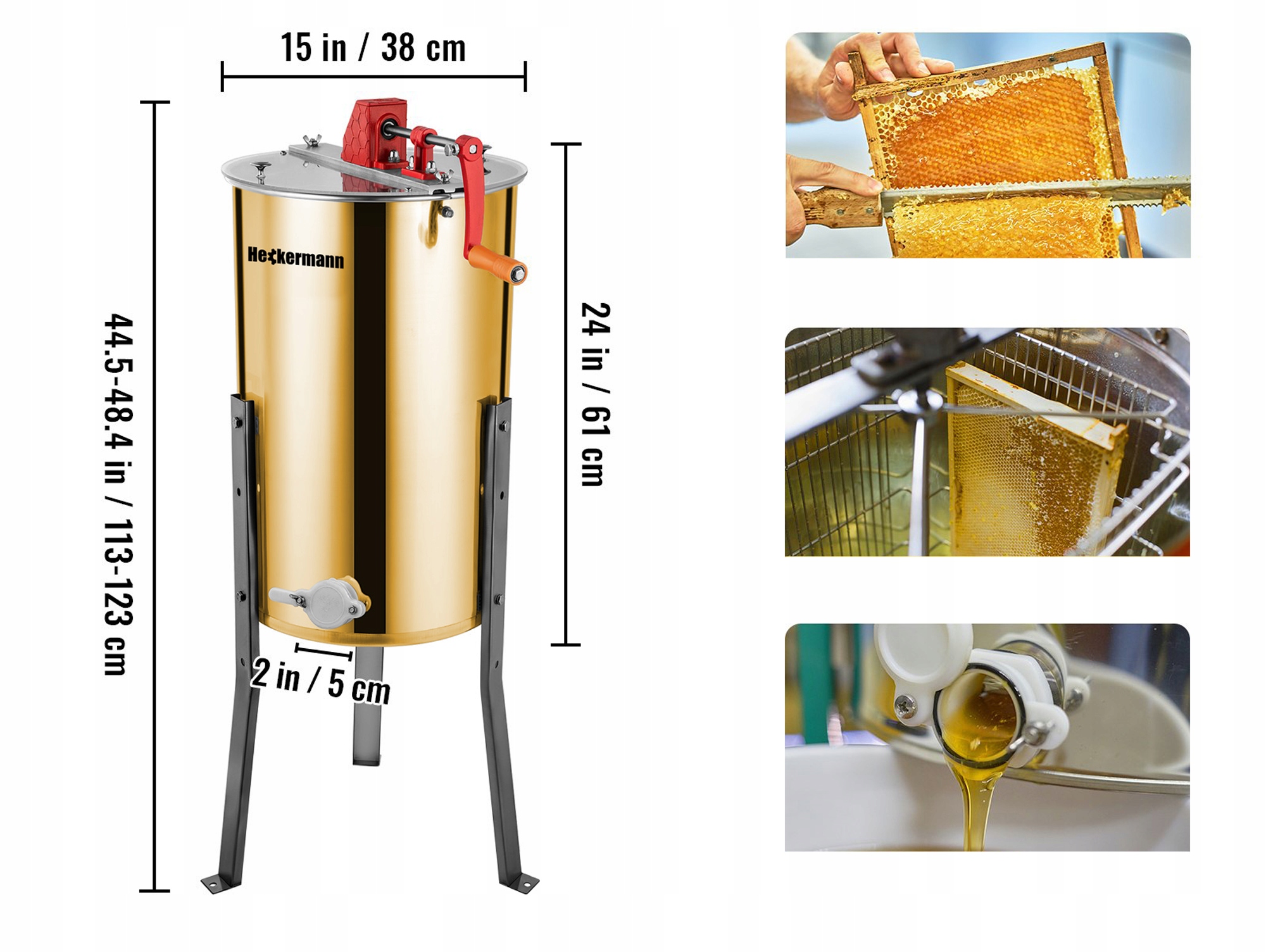 MIODARKA RĘCZNA WIRÓWKA DO MIODU ULA 3 RAMKOWA SEPARATOR DIAGONALNA Stan opakowania oryginalne