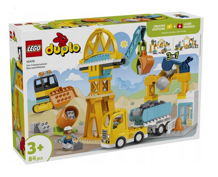 Lego 10476 Duplo 3V1 Staveniště S Vozidly