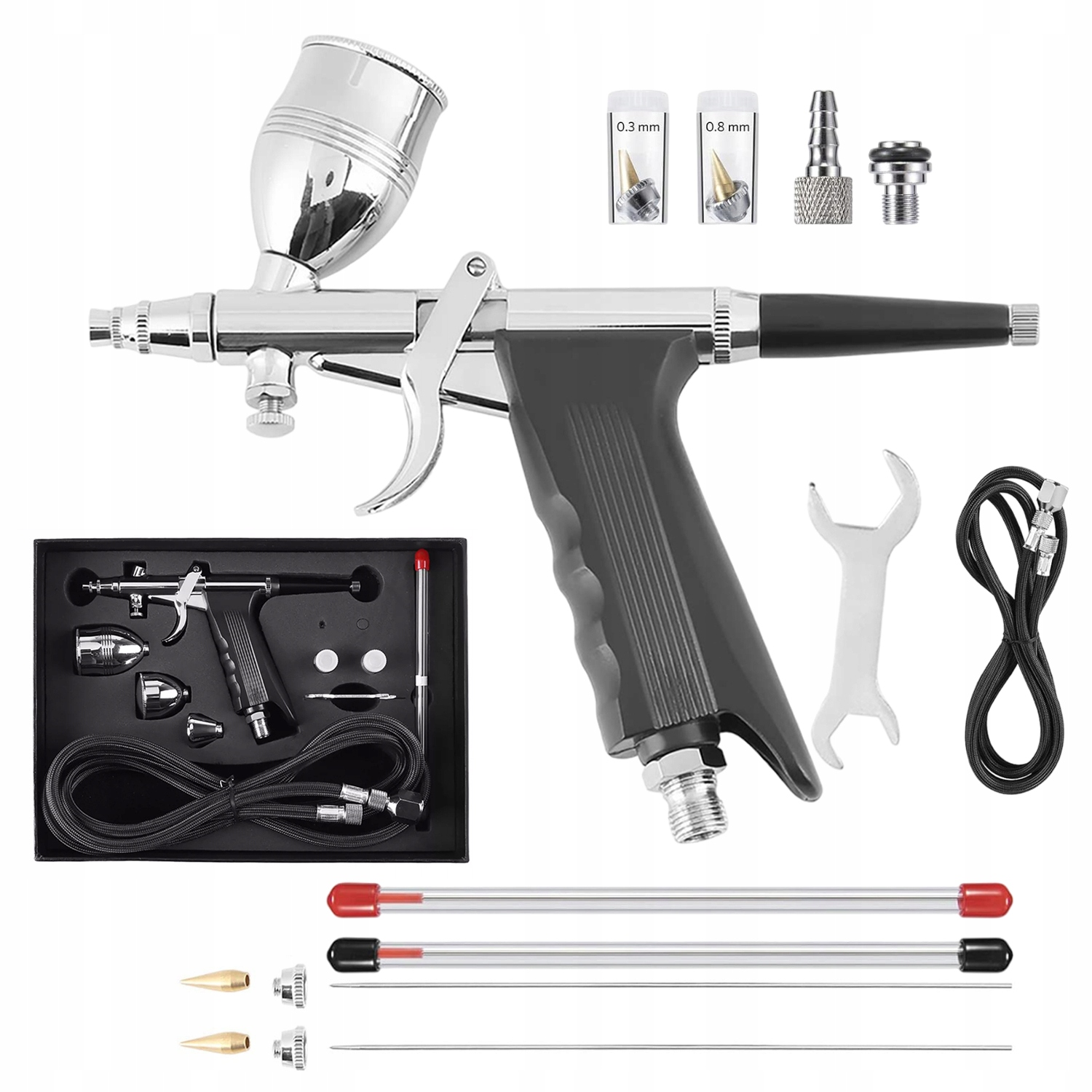 Multifunkční Airbrush Pro Líčení A Zdobení Nehtů 3 Trysky
