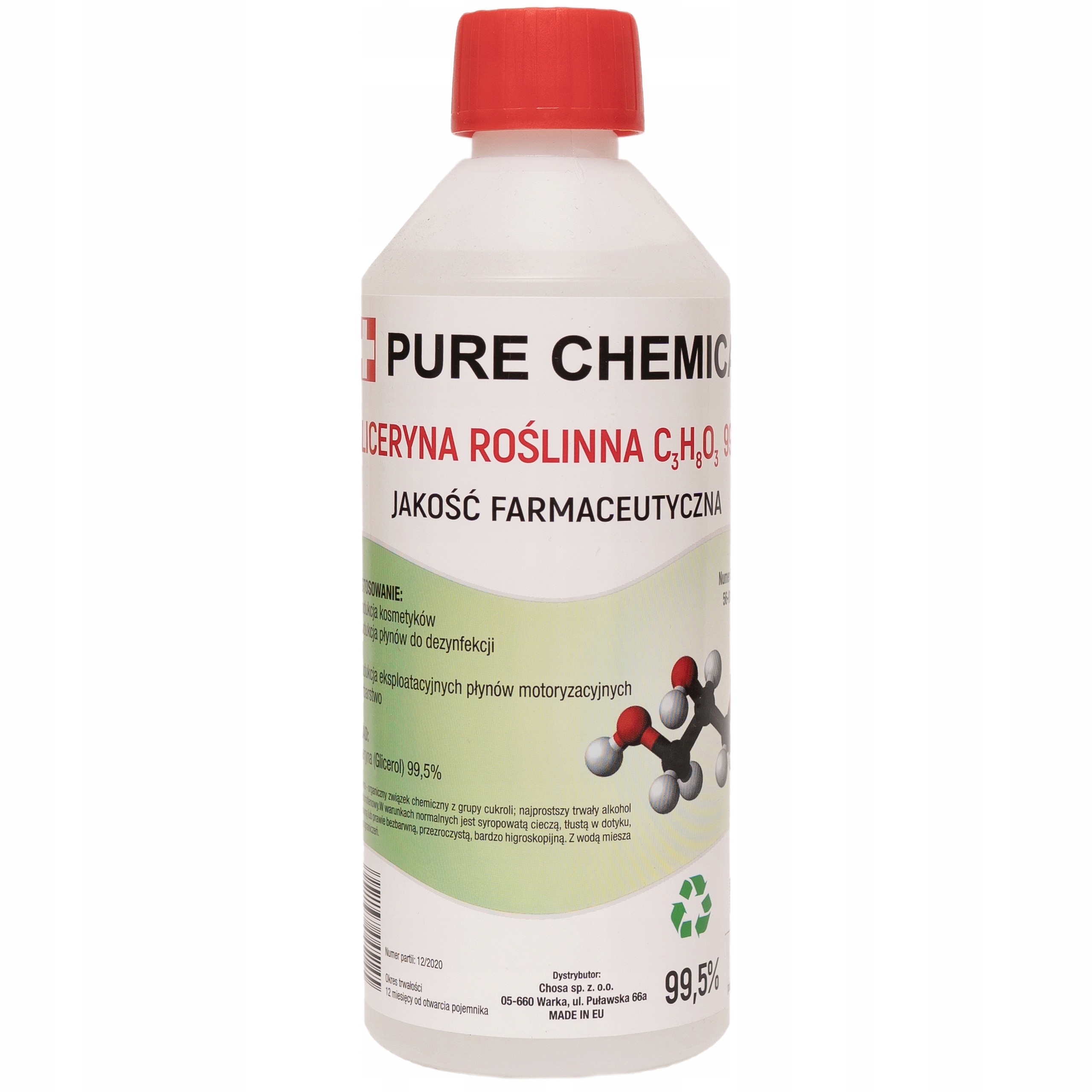 

Gliceryna Roślinna Farmeceutyczna 99,5% 500ml 0,5l