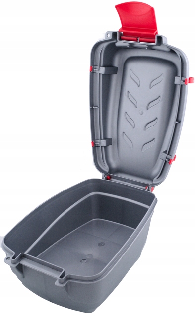 Kufer na bagażnik rowerowy duży 15L SREBRNY POLSKI Model KUFER ROWEROWY 15 LITRÓW DUŻY