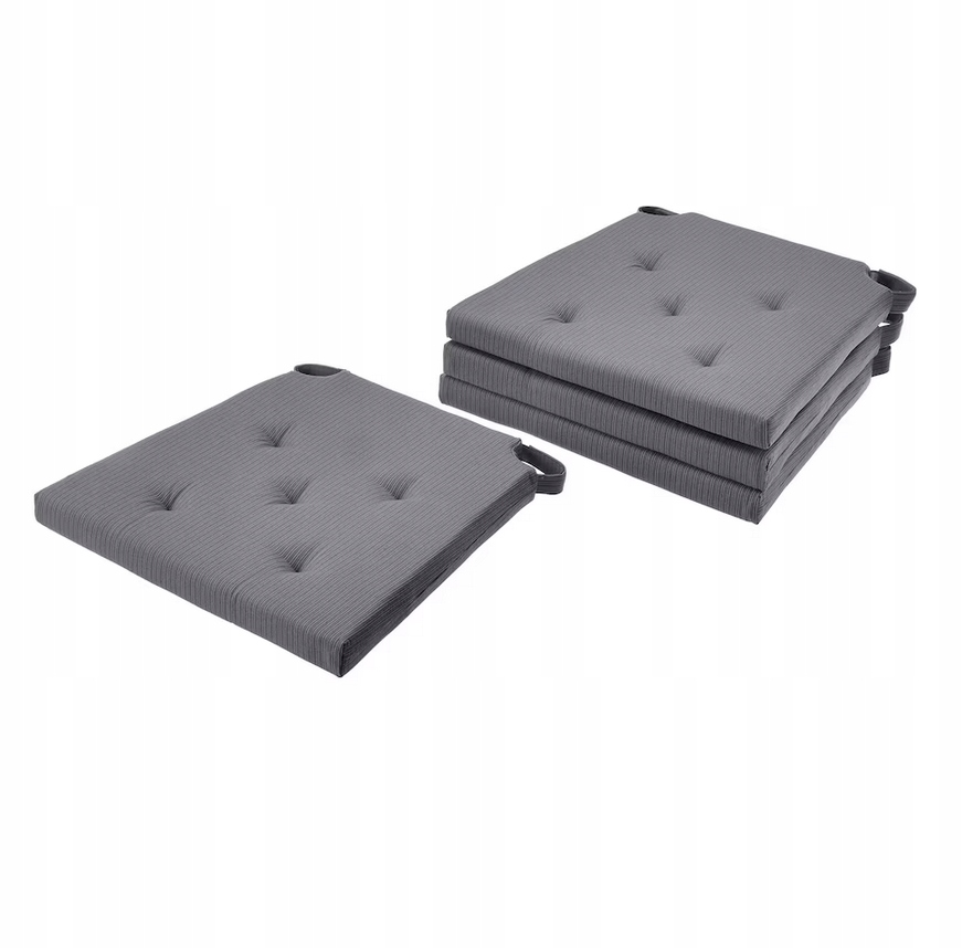 Ikea Justina Polštář na židli Šedý 42/35x40x4 cm, sada 4 kusů