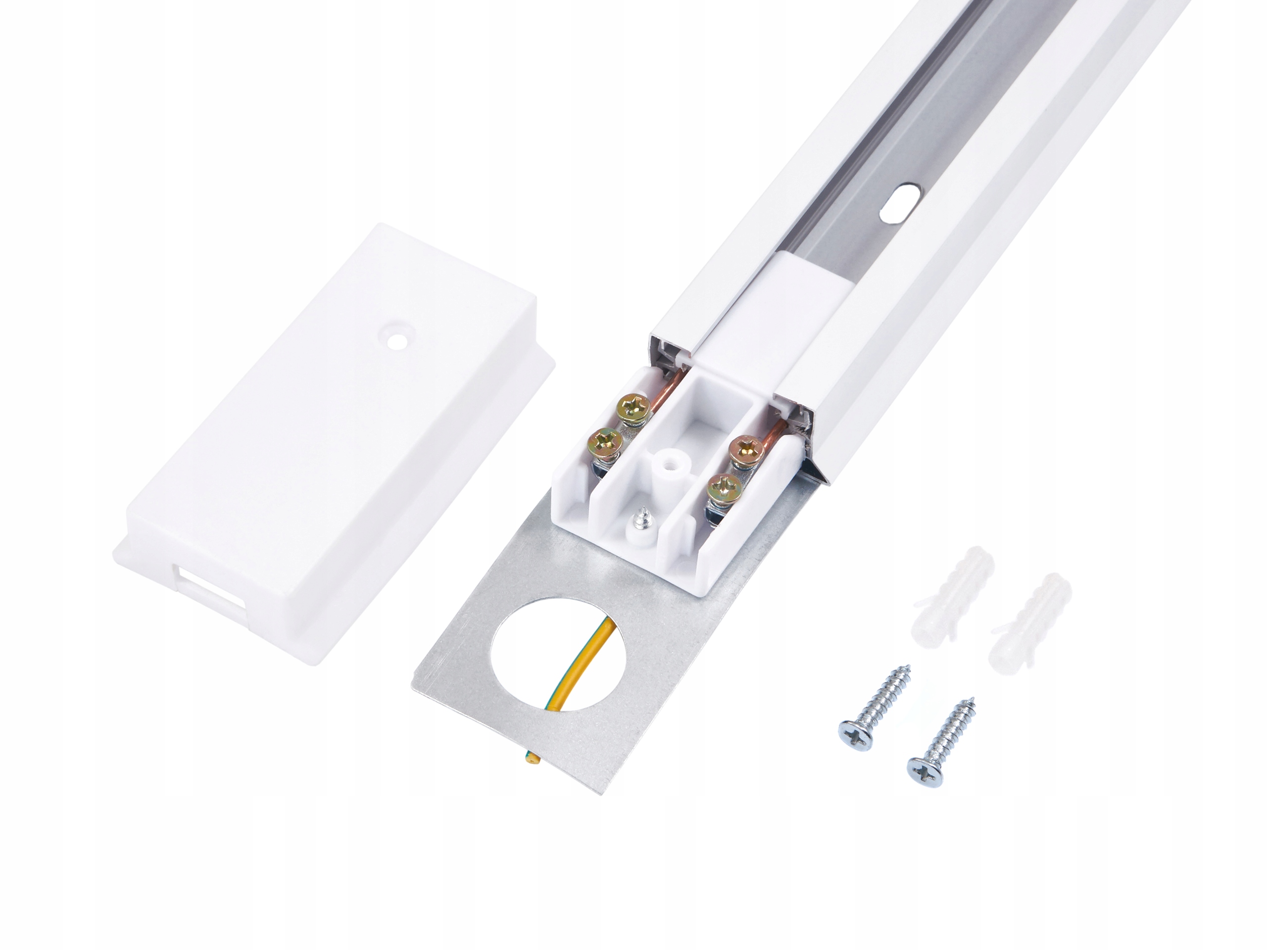 Szyna do reflektor GU10 track 1-fazowa 1m biała Kolor biały