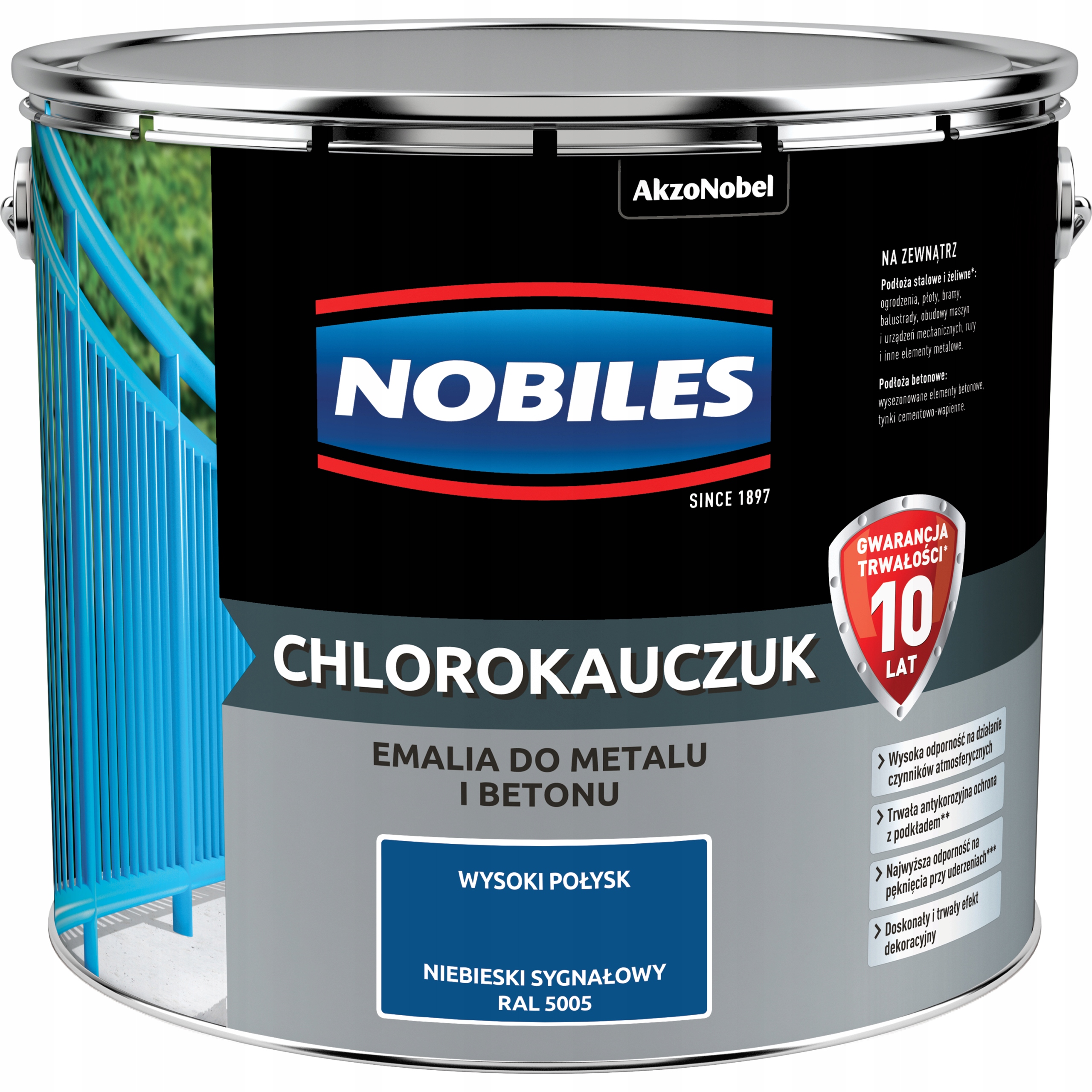 Nobiles Chlorkaučuk Smalt 10 L Modrý Signální Ral 5005