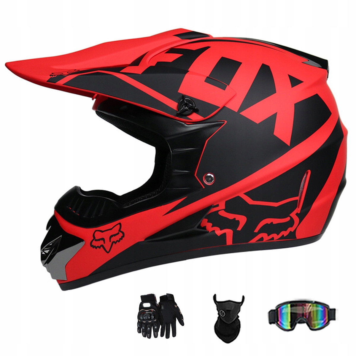 Motocyklová Přilba Lehká Enduro Quada Brýle Rukavice Maska XL