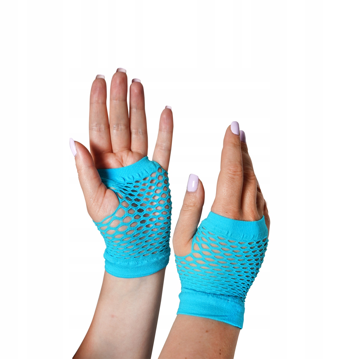 Strój lata 80 siatkowe rękawiczki plastikowe koral Płeć kobieta