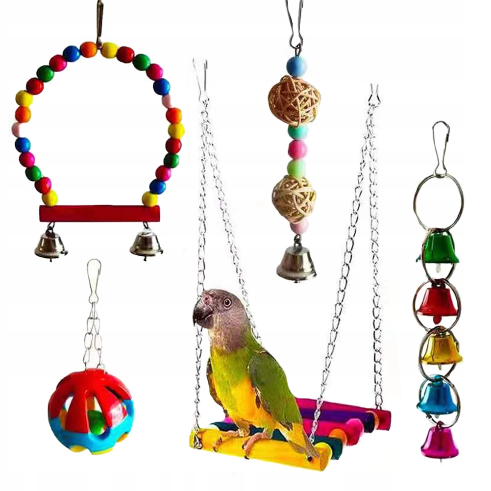 Levně Bezpečné hračky pro papoušky Barevné a přenosné