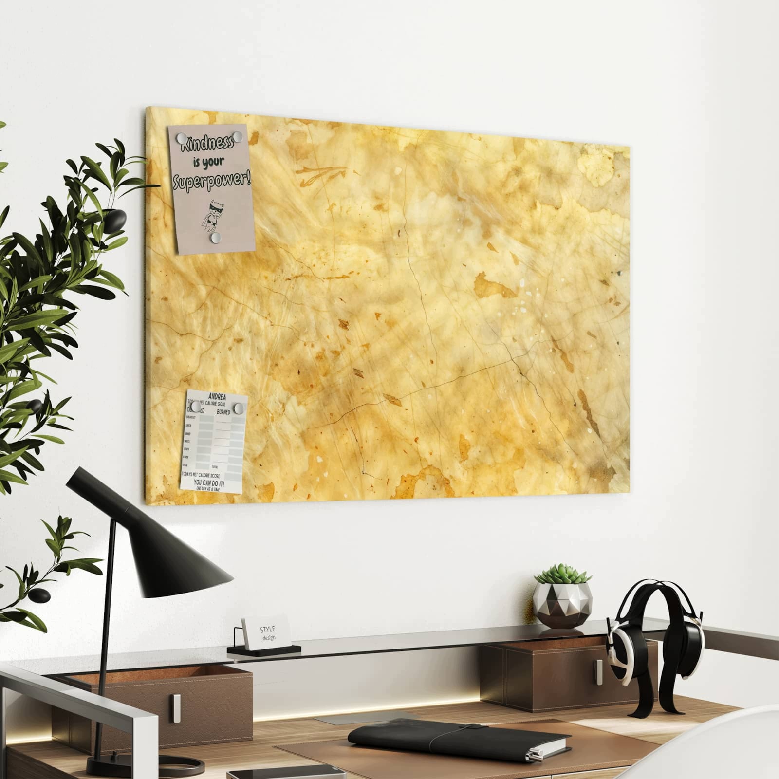 Magnetická tabule Marmurkové Povrch 90 × 60 cm