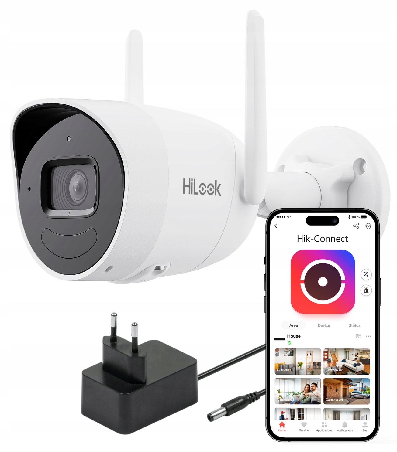 Kamera WiFi 4MPx Zewnętrzna HiLook by Hikvision Mikrofon Głośnik Ir slot Sd