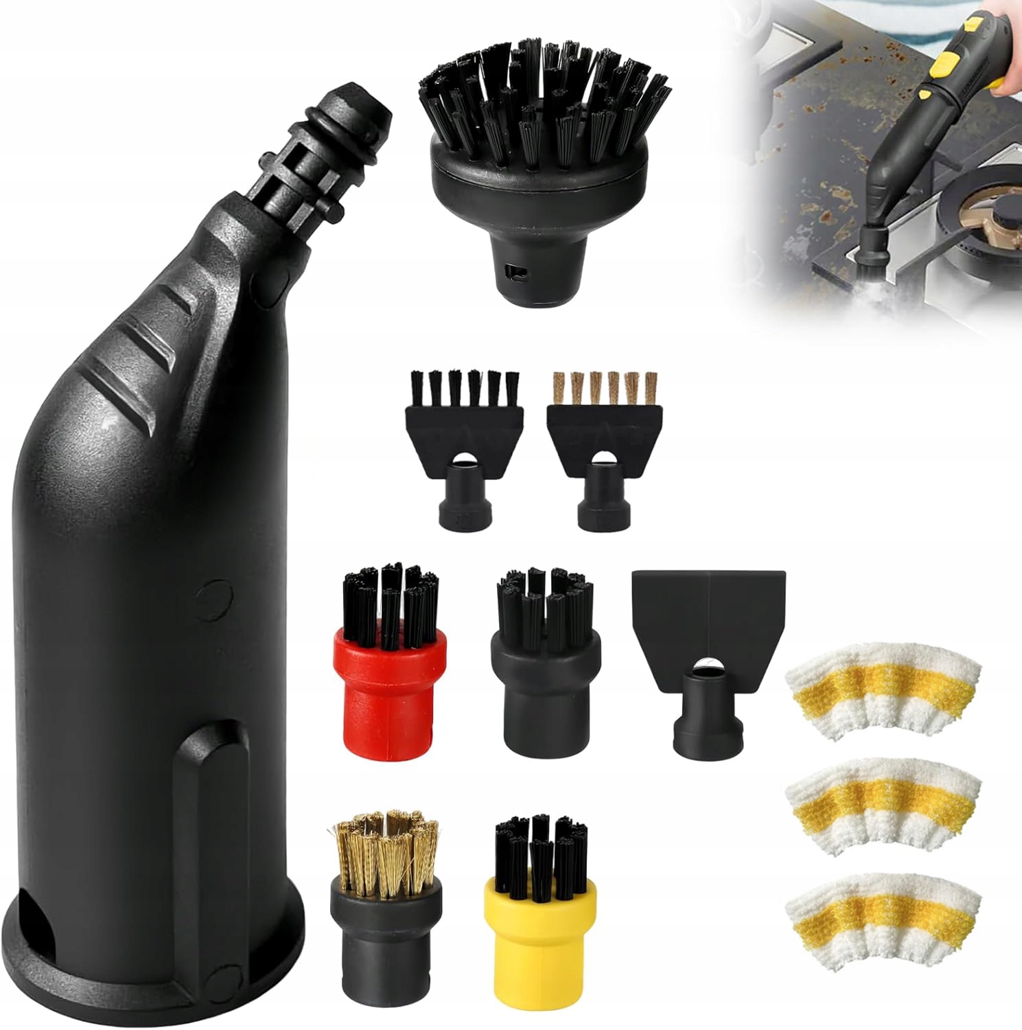 Sada Nástavcových Kartáčů Pro Kärche SC1, SC2, SC3, SC5 a CTK10 Mikrofibra