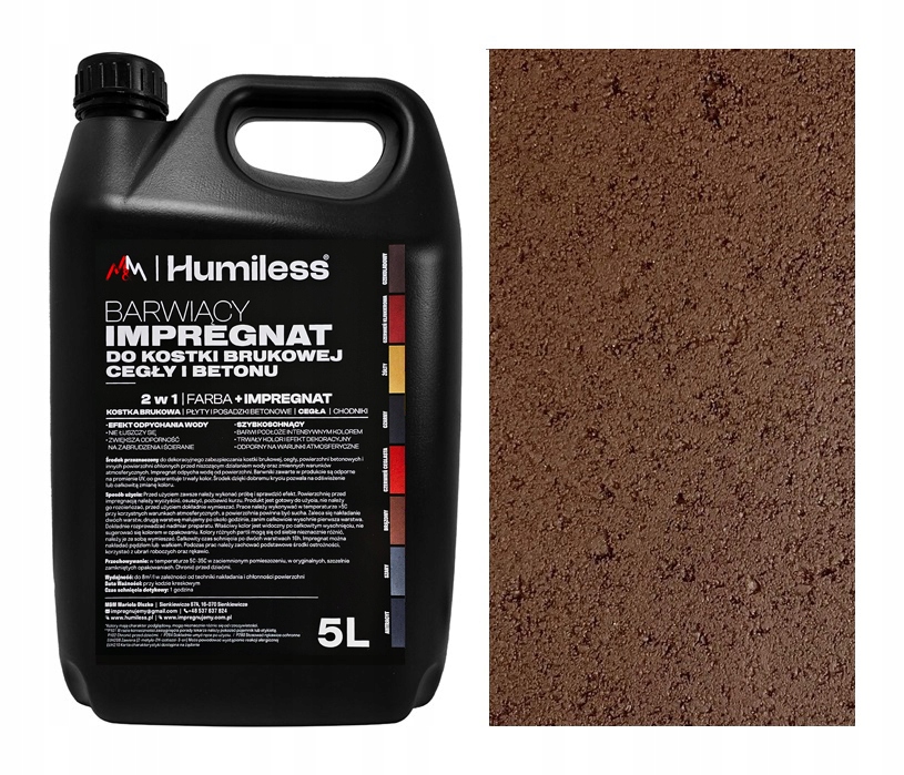 Barwiący Impregnat Farba Do Kostki Brukowej, Betonu 5L czekoladowy