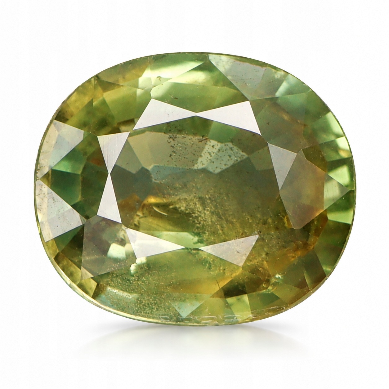 Přírodní safír 2.18 ct zelený Ovál Tanzanie SI2 certifikát Wbd