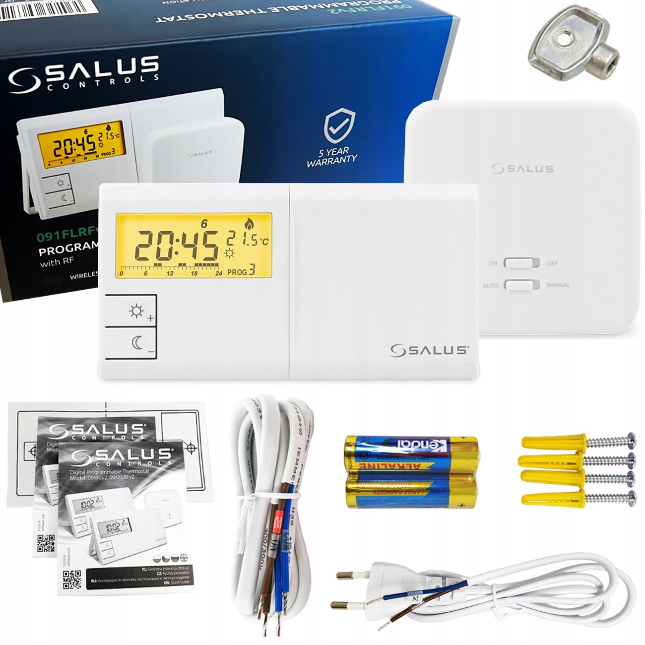 Bezdrôtový Regulátor Salus 091FLRFV2 Kotlovej Pece Kľúč