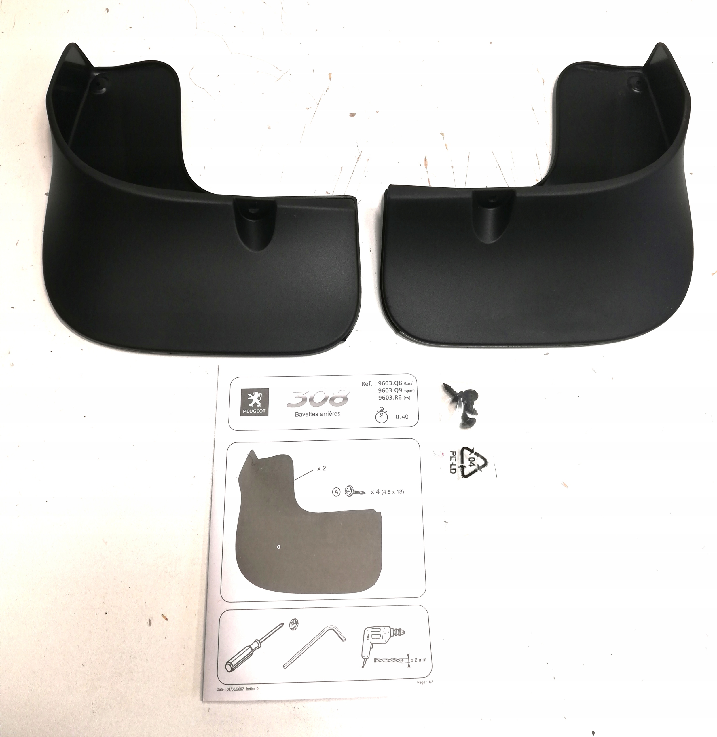 CHLAPACZe TYŁ KOMPLET PEUGEOT 308 9603Q8 OE!