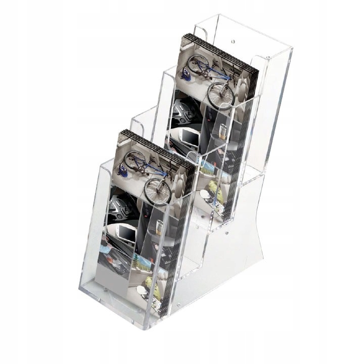 

Stojak ekspozytor na ulotki DL 4 kieszenie pleksi