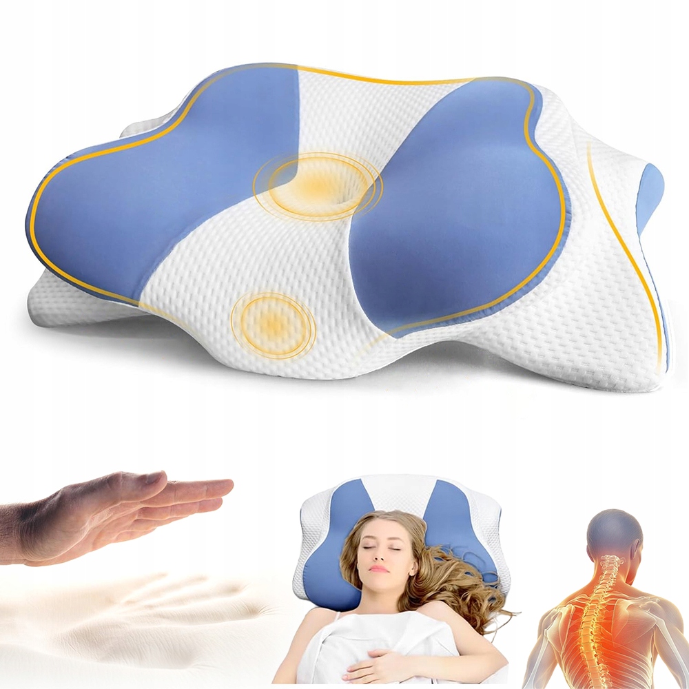 Poduszka Ortopedyczna Z Pianką Pamięciową Na Ból Karku Zdejmowany Pokrowiec