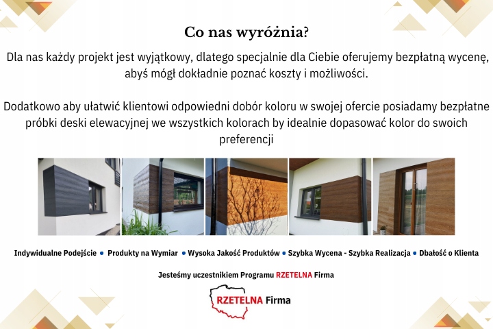 IMITACJA DREWNA DESKA ELEWACYJNA ELASTYCZNA PRÓBKI Kolor producenta Dekorline Próbki