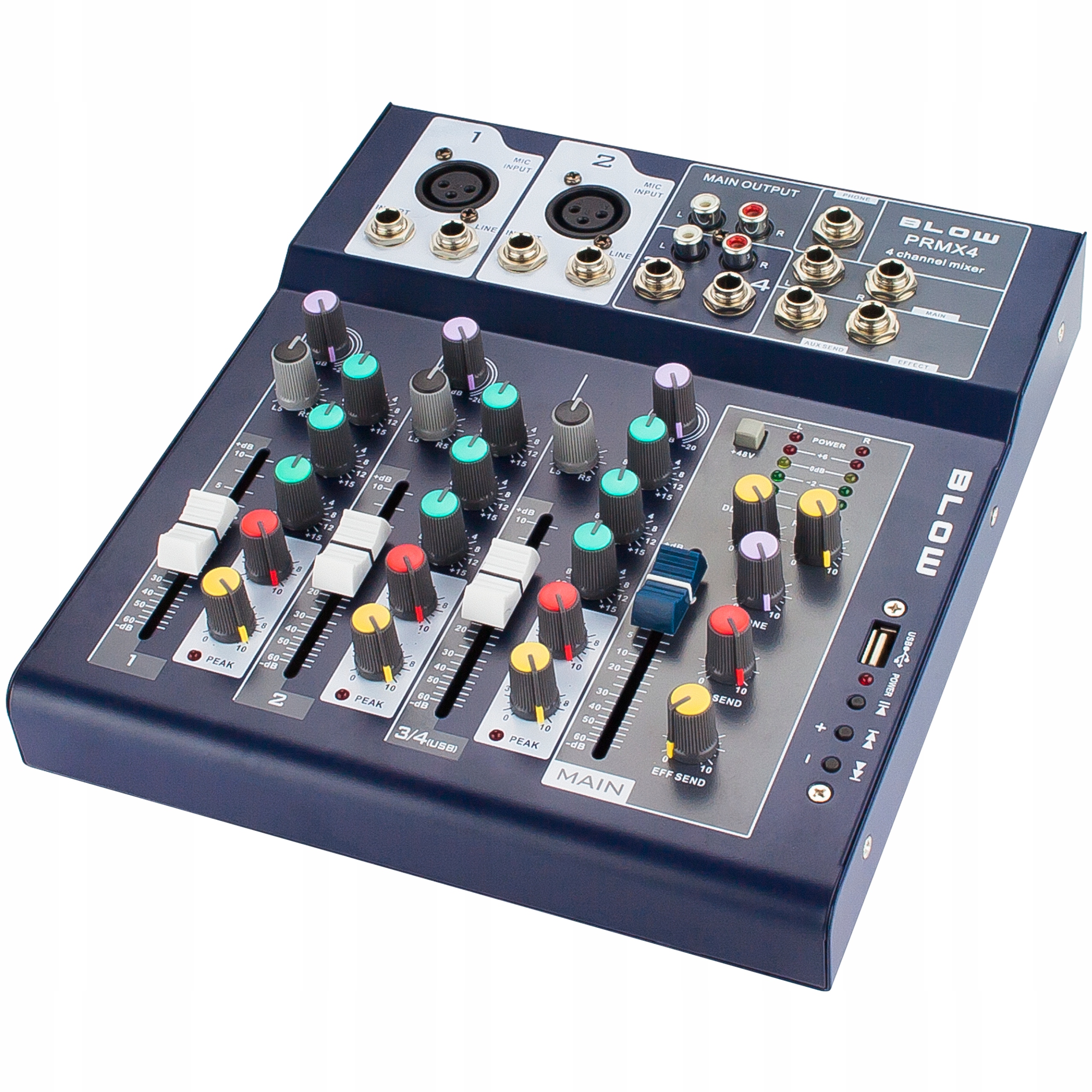 

Mikser audio mixer Blow 4 kanałowy Usb 2x Jack 6,3