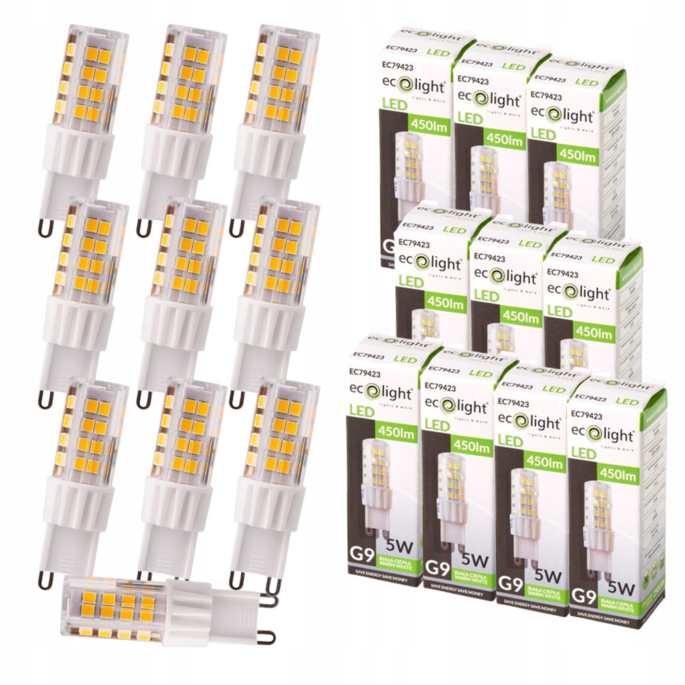 10X Żarówka Led G9 Mini 5W Żyrandoli Ciepła 5W=40W