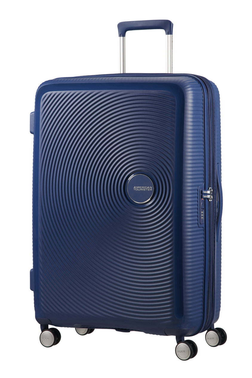 American Tourister Soundbox Duża Walizka 77cm Poszerzana Tsa Pp Niebieska
