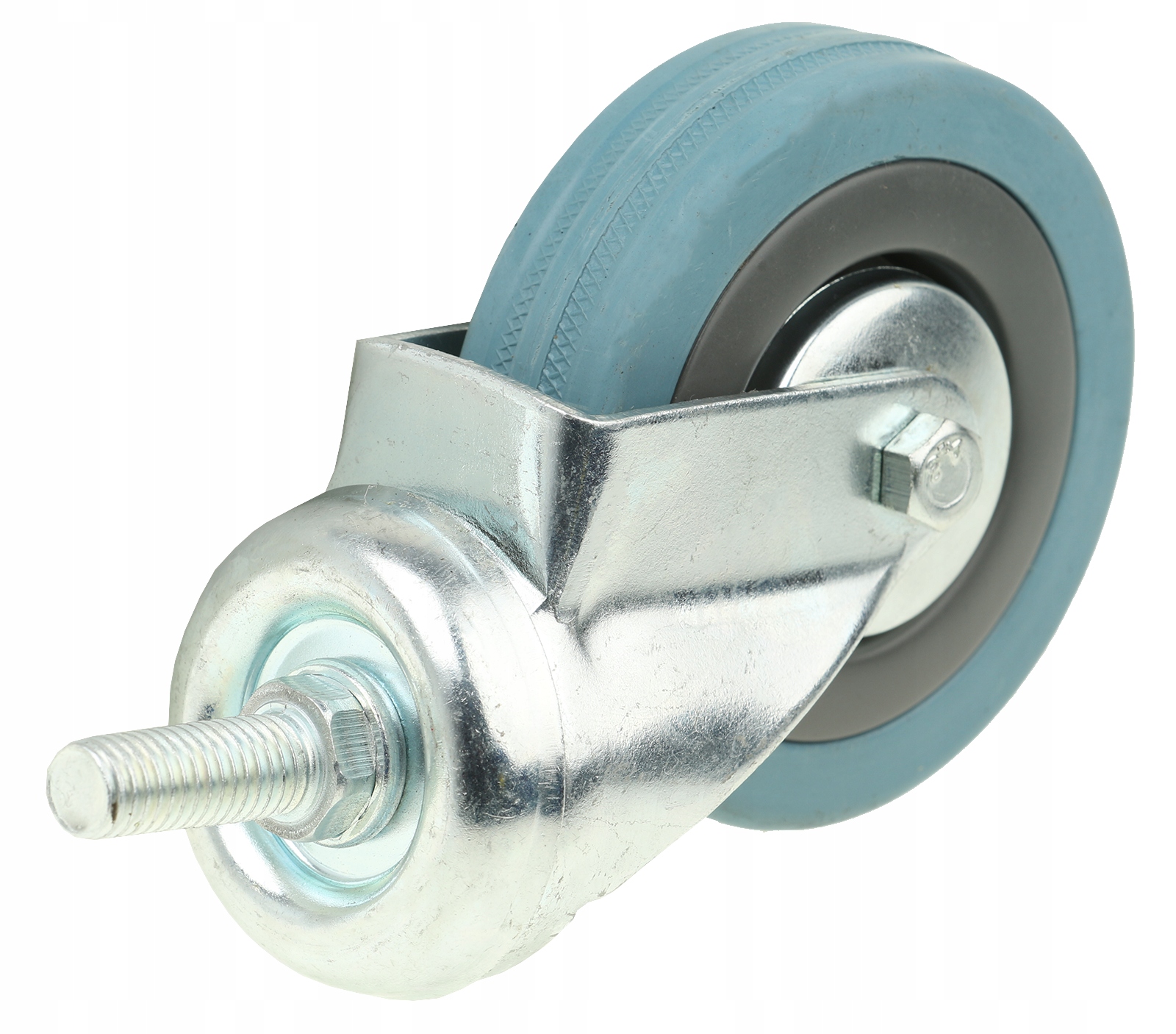 KÓŁKO OBROTOWE DO WÓZKA 75 mm KOŁO JEZDNE GUMOWE SKRĘTNE ŚRUBA M10