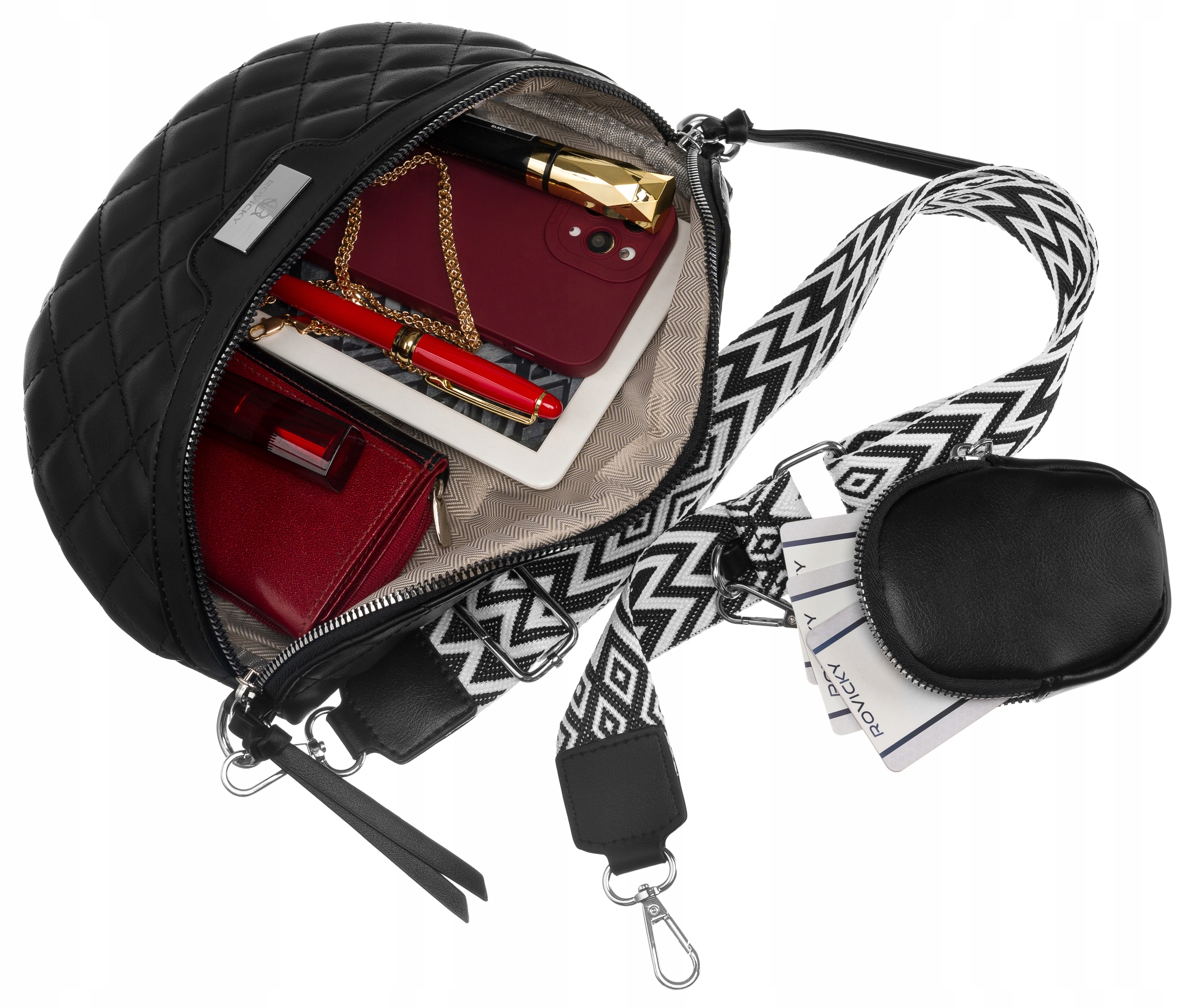 TOREBKA NERKA DAMSKA ROVICKY SKÓRA EKOLOGICZNA PIKOWANA R-NER-6-2939 CZARNY Model R-NER-6-2939 BLACK