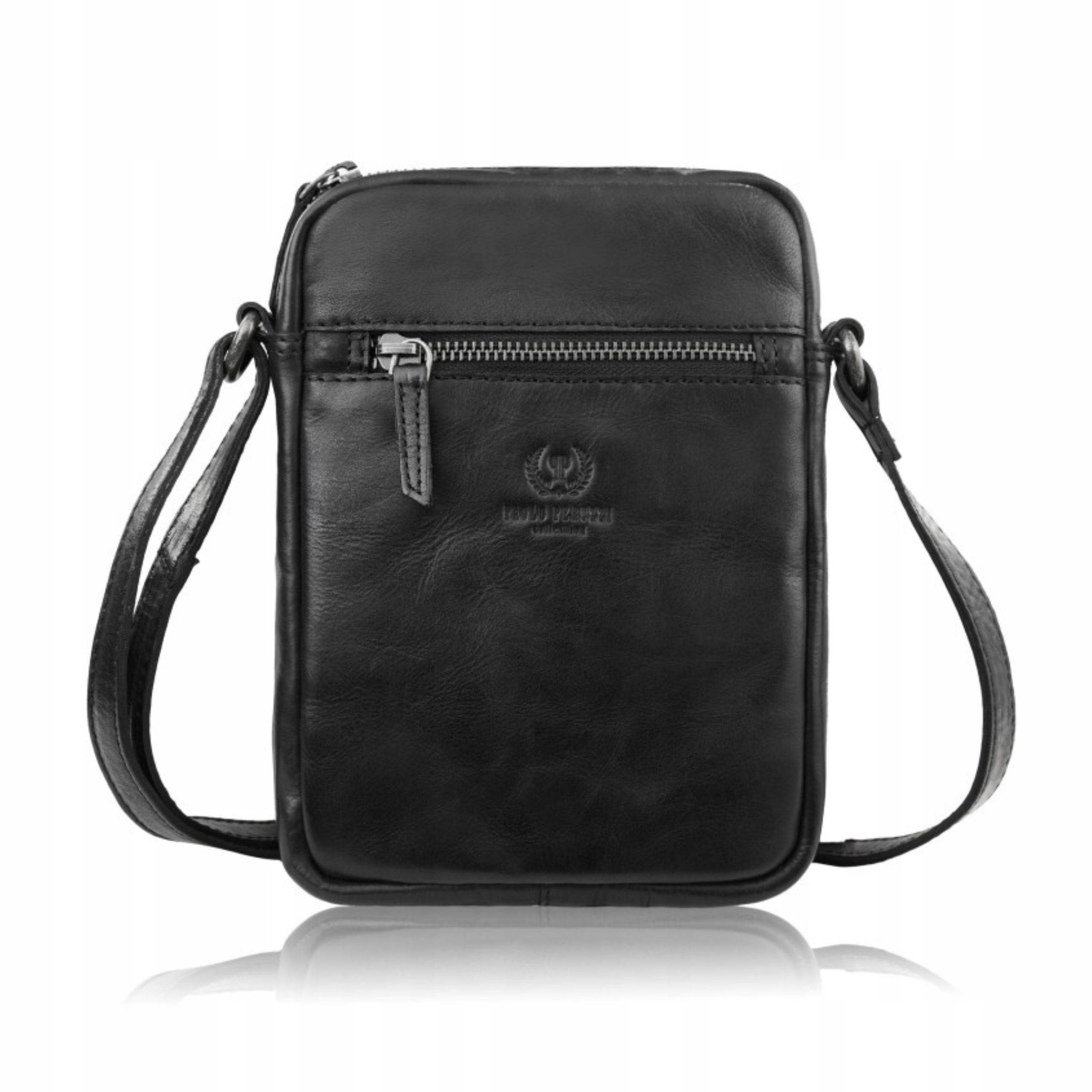 Pánská kožená klasická taška na rameno Crossbody Paolo Peruzzi černá