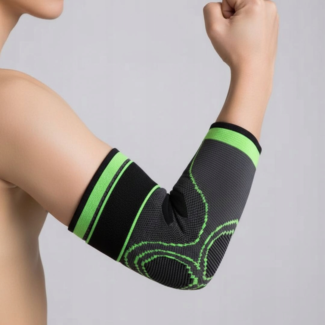 STABILIZATOR ŁOKCIA ORTEZA OPASKA ELASTYCZNA UCISKOWA NA ŁOKIEĆ + PASEK M/L Model STABILIZATOR ŁOKCIA ORTEZA OPASKA GREEN SHOPII