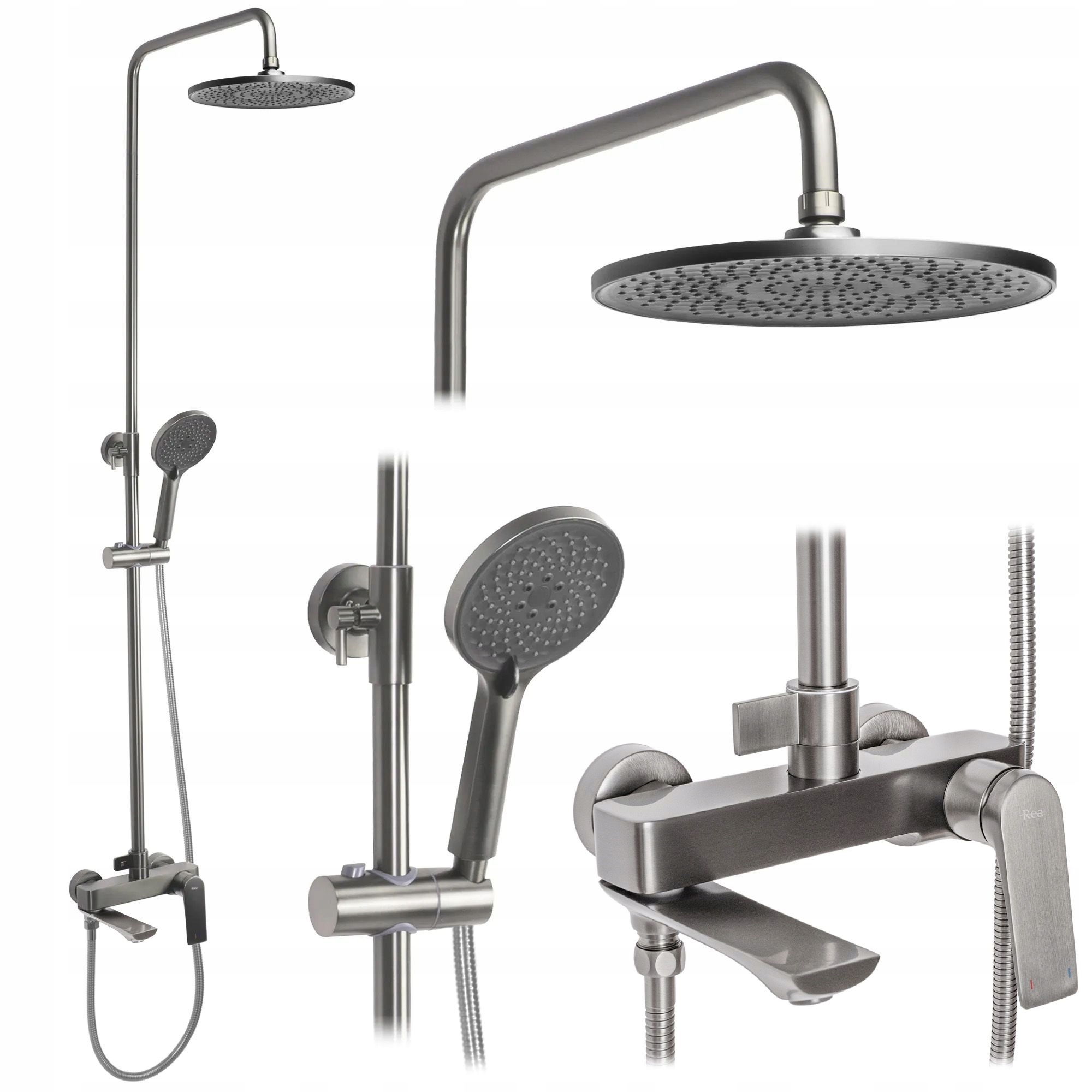 Nástenná sprchová súprava Šedá Rea Avalon Titan Nástenný sprchový výtok