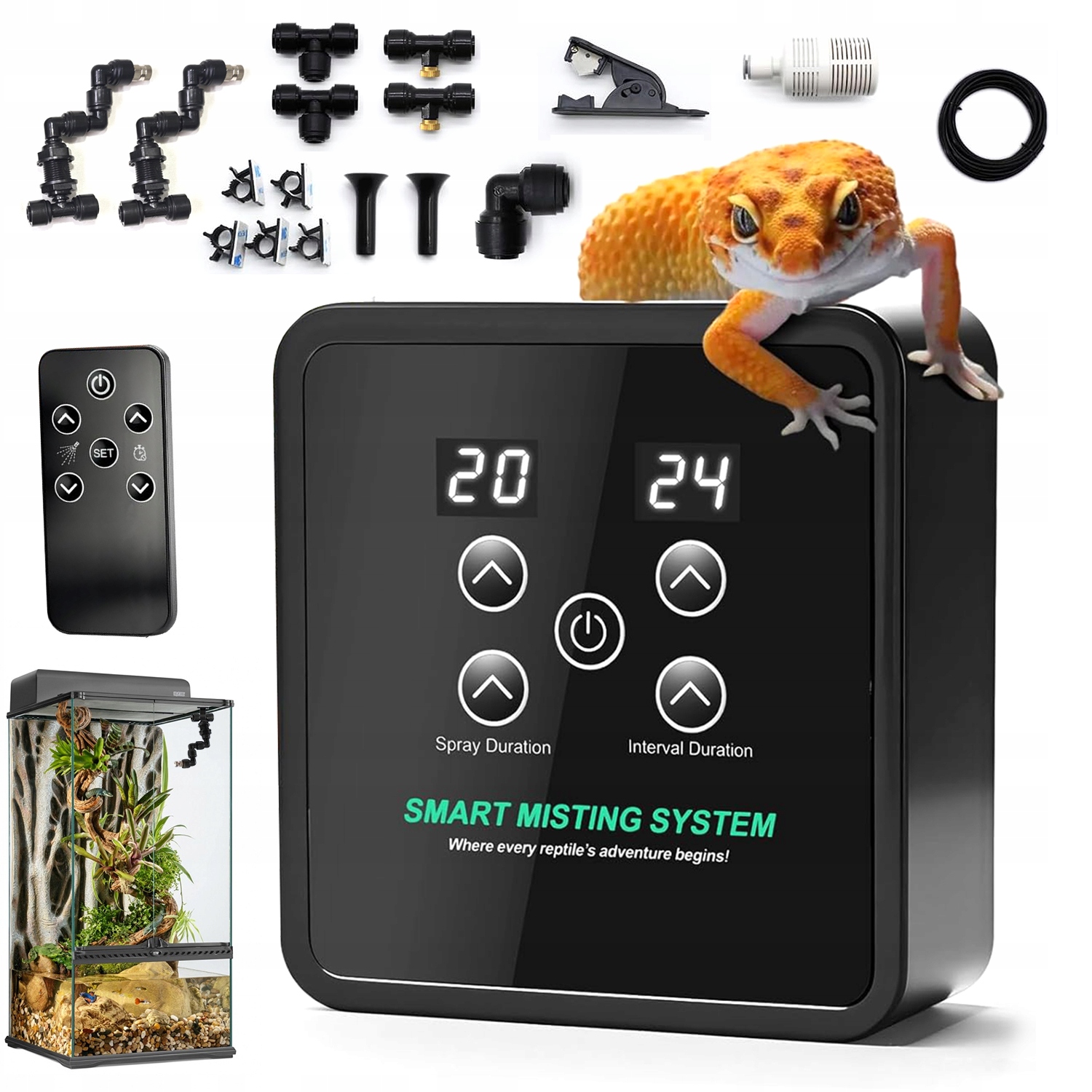 Automatický Zavlažovač Do Terária Pro Plazy, Obojživelníky Agama Gekon 2 Trysky