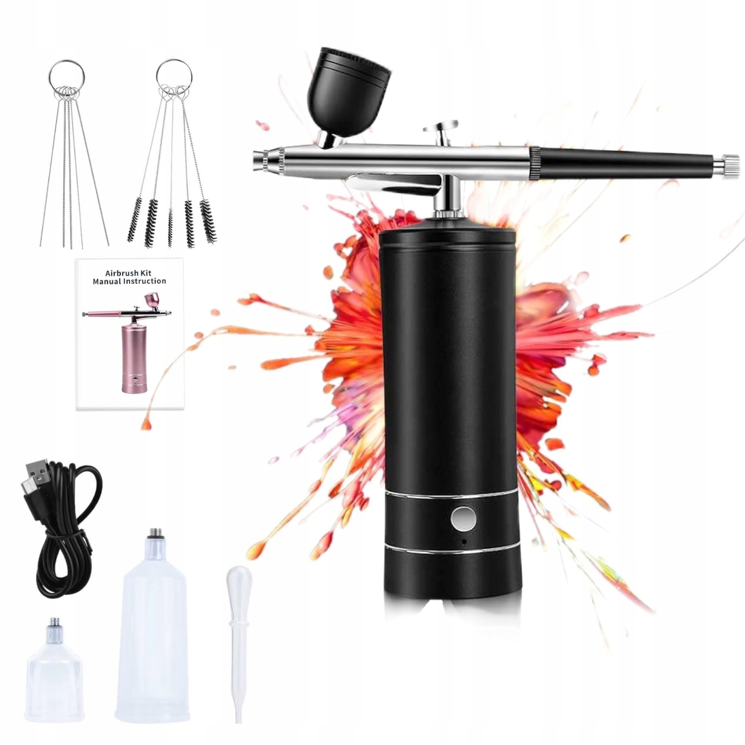 Bezdrátový Airbrush 0.3 MM Pro Malování Modelů A Zdobení Dortů 950 Mah