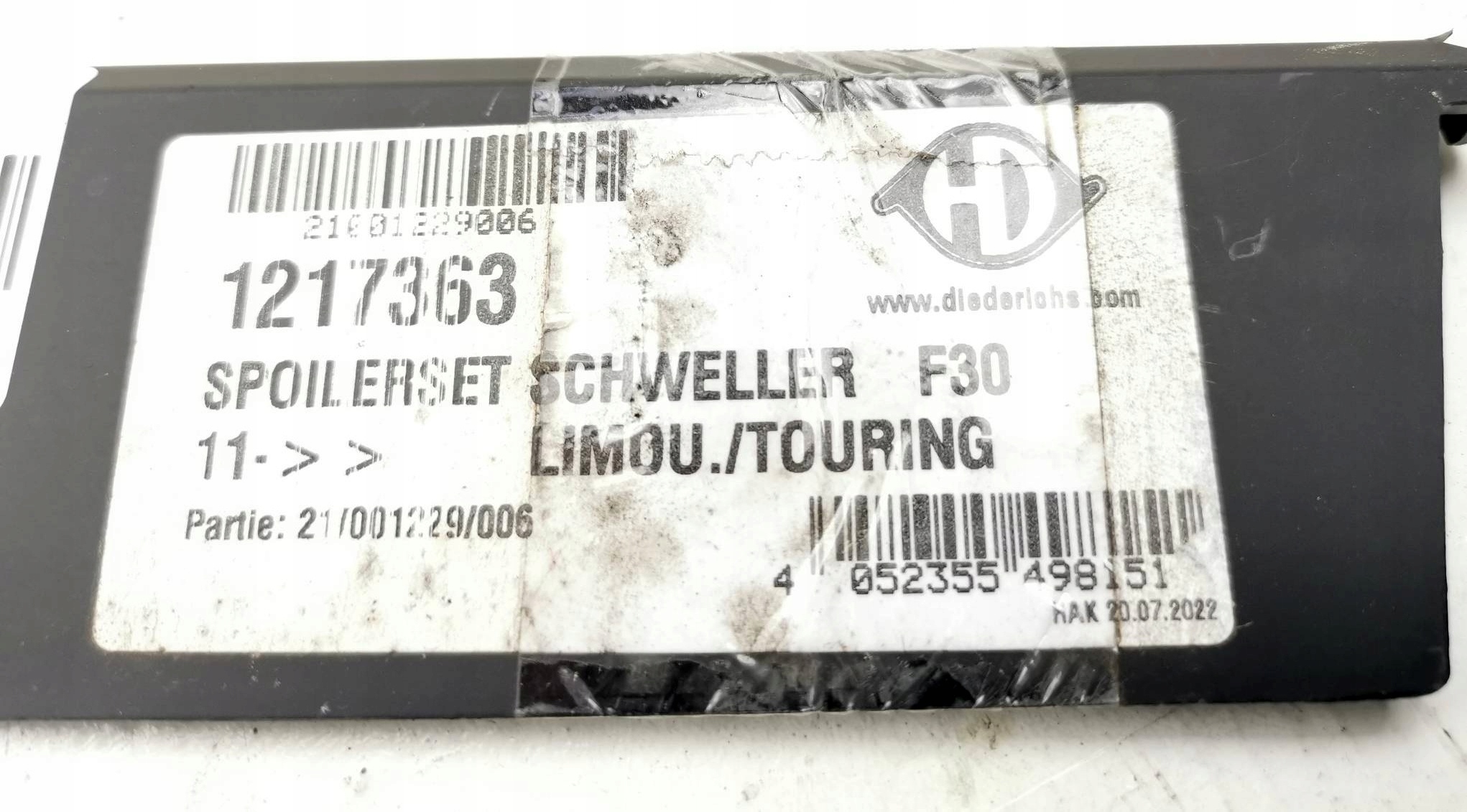 LISTWY PROGOWE KOMPLET BMW 3 F30/F31 11- Numer katalogowy części 1217363