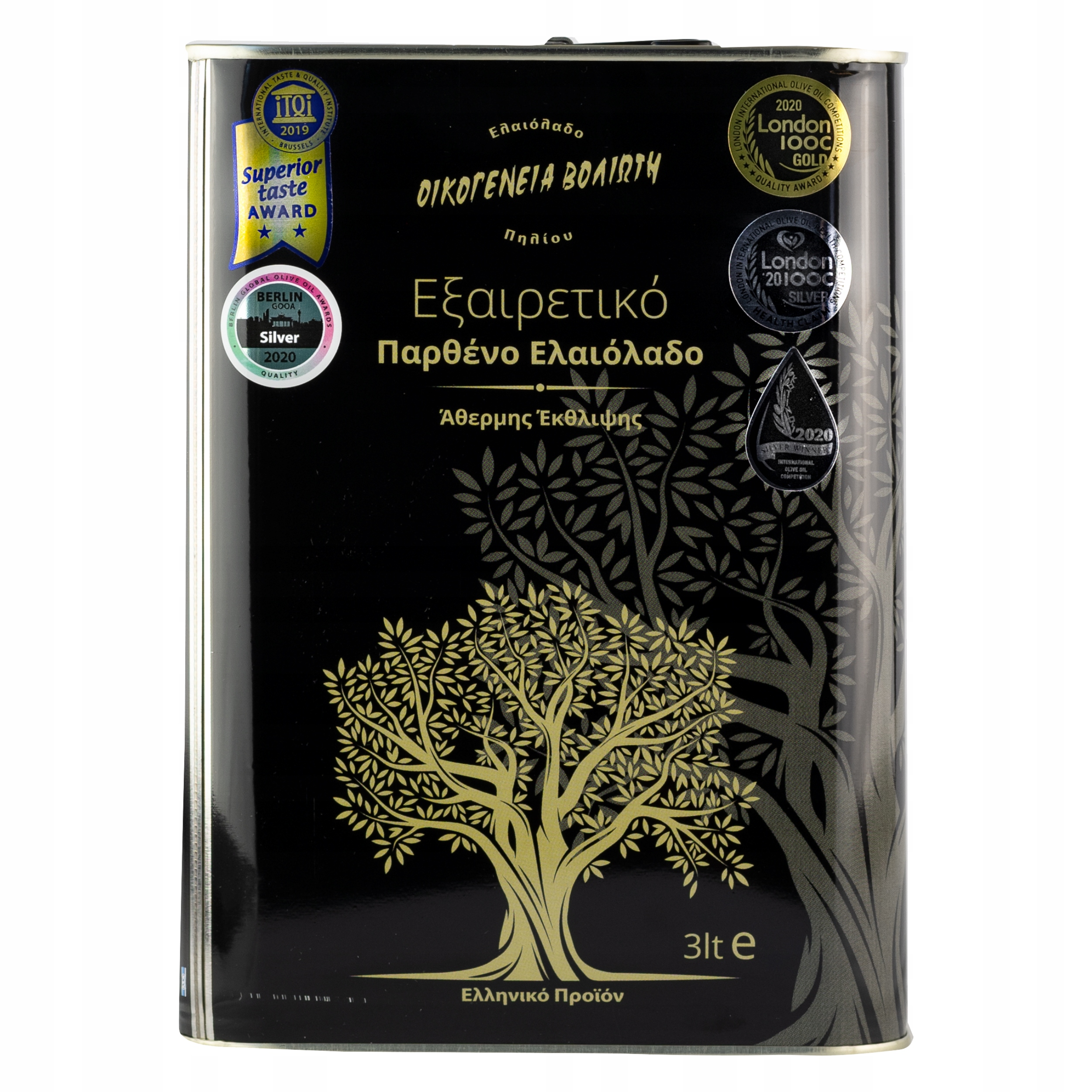 Levně Extra panenský olivový olej 3L Řecký Nefiltrovaný Jemný 2025 Voliotis