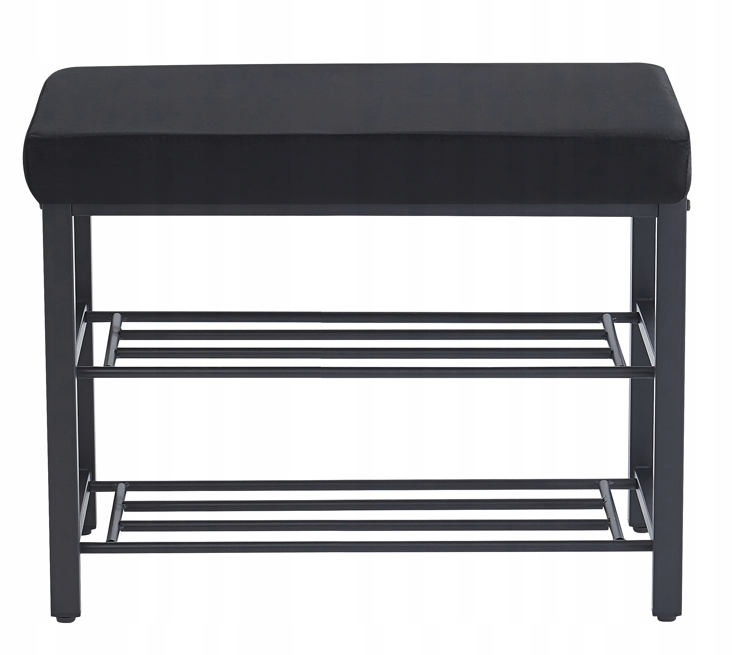 Lavička Do Predsiene Čalúnená Polica Na Topánky Loft Velúr Čierna 60 cm