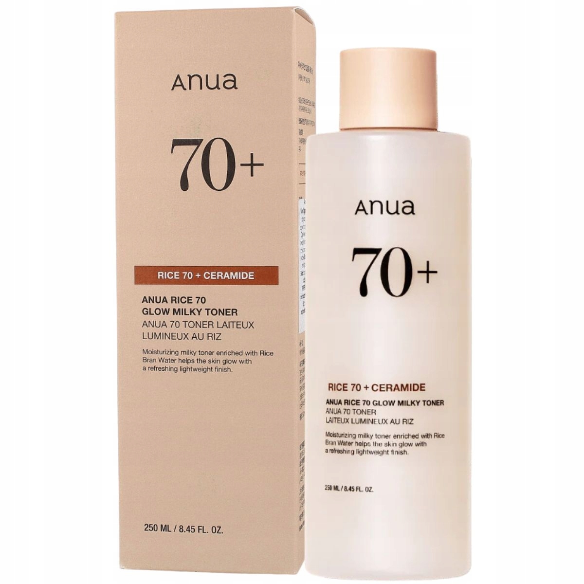 Anua Rice 70 Glow Milky Toner, 250 ml – hydratační a rozjasňující tonikum