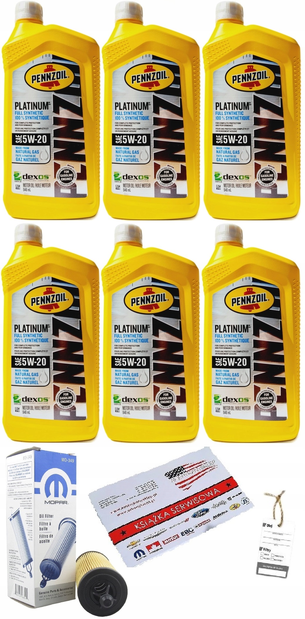 Pennzoil 5W20 6L filtr MO-349 3.6 V6 Pentastar