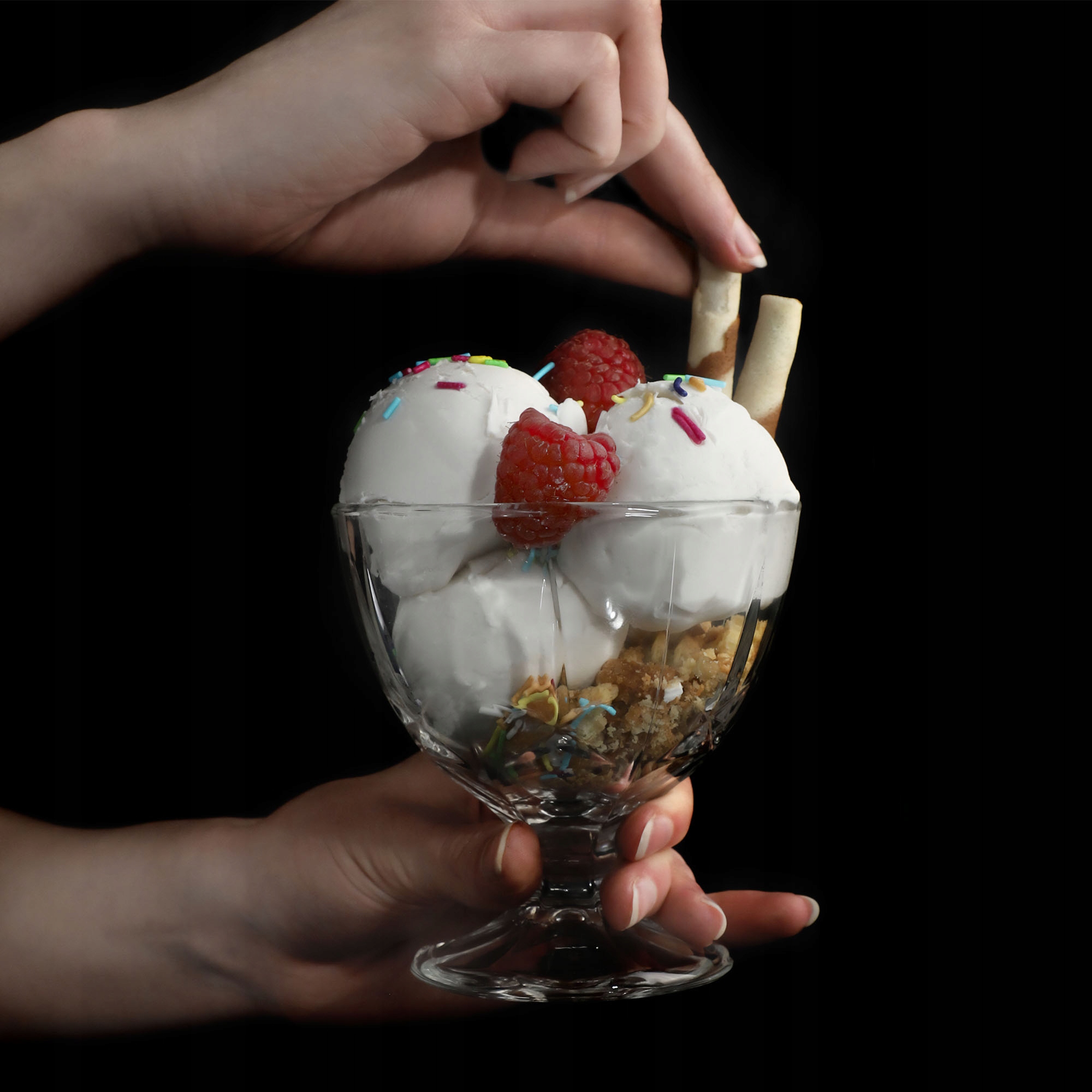 6x PUCHARKI DO DESERÓW LODÓW SZKLANE 300ml PUCHAREK NA LODY KOMPLET Kolor przezroczysty