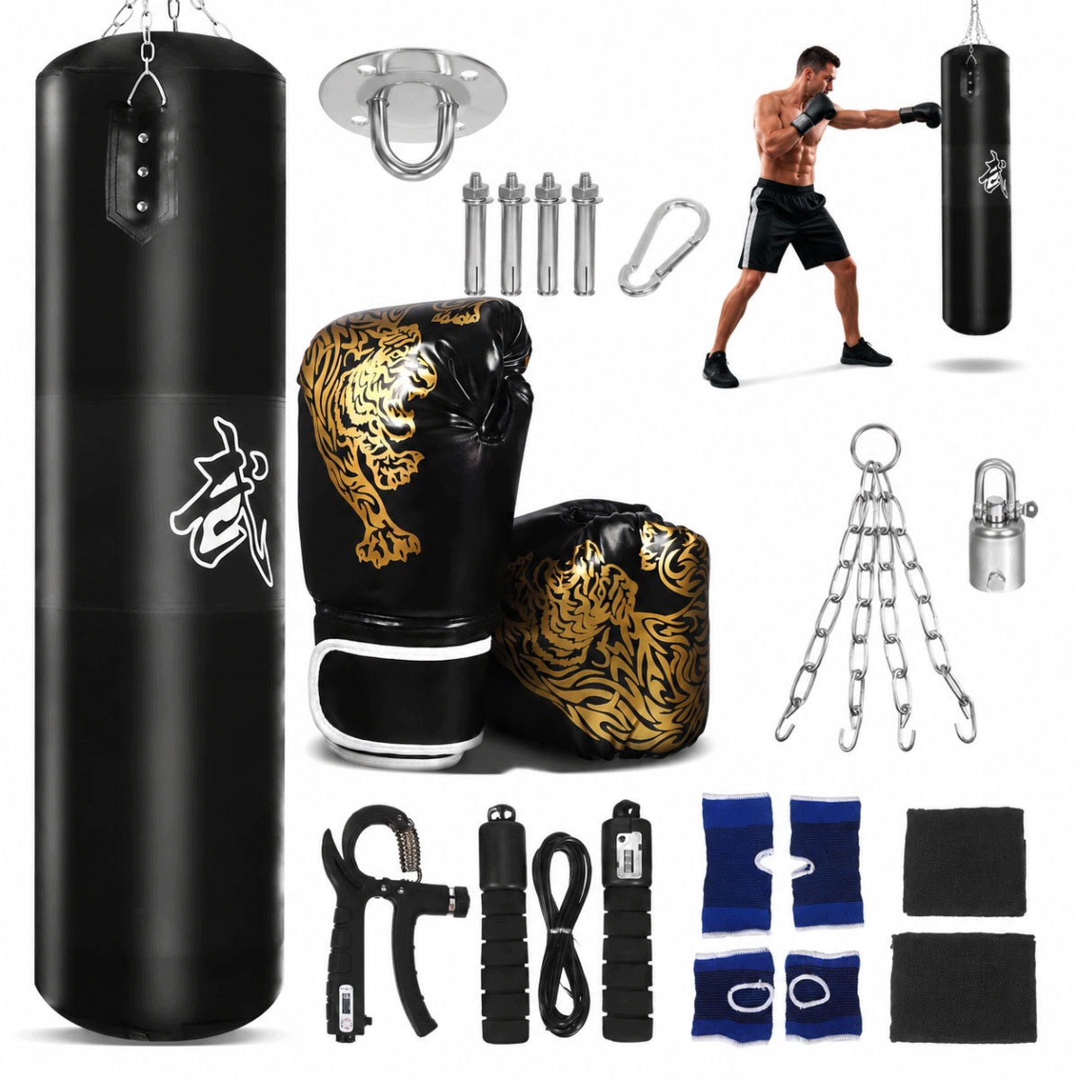 Zestaw bokserski Rękawice Bokserkie Worek 120cm do treningu