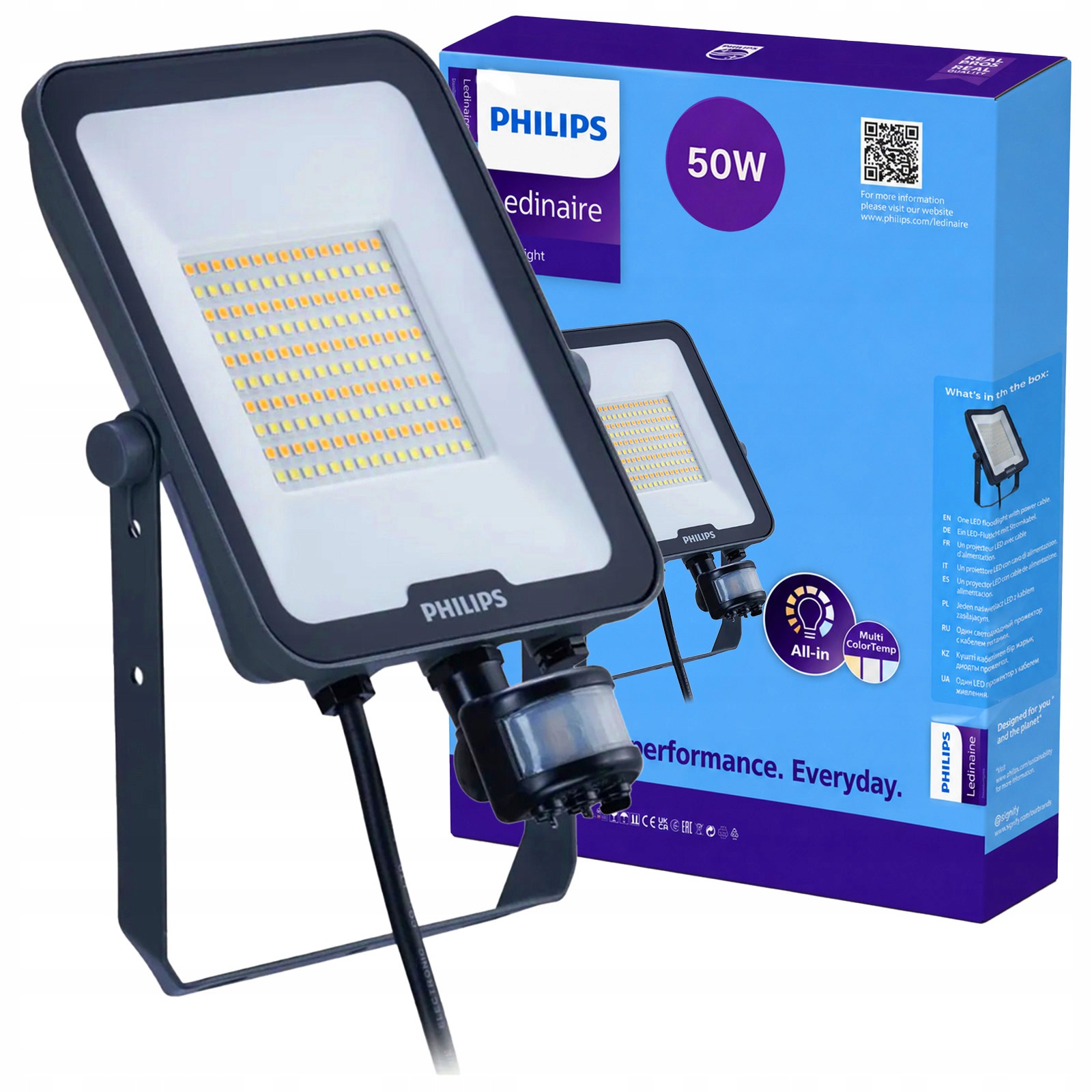 Led reflektorová lampa 50W Cct s pohybovým senzorem BVP167 Philips
