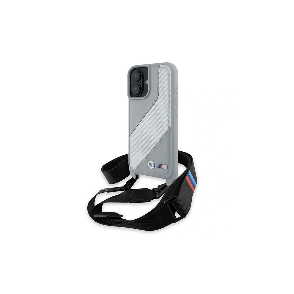 Pouzdro Bmw M Edition iPhone 16 Hardcase Carbon Stripe šedé Pouzdro Obal