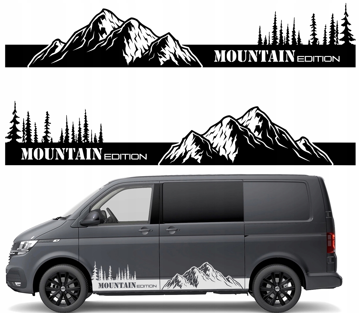 2x Nálepka Grafika na karavan Mountain Edition Hory Les 43x232