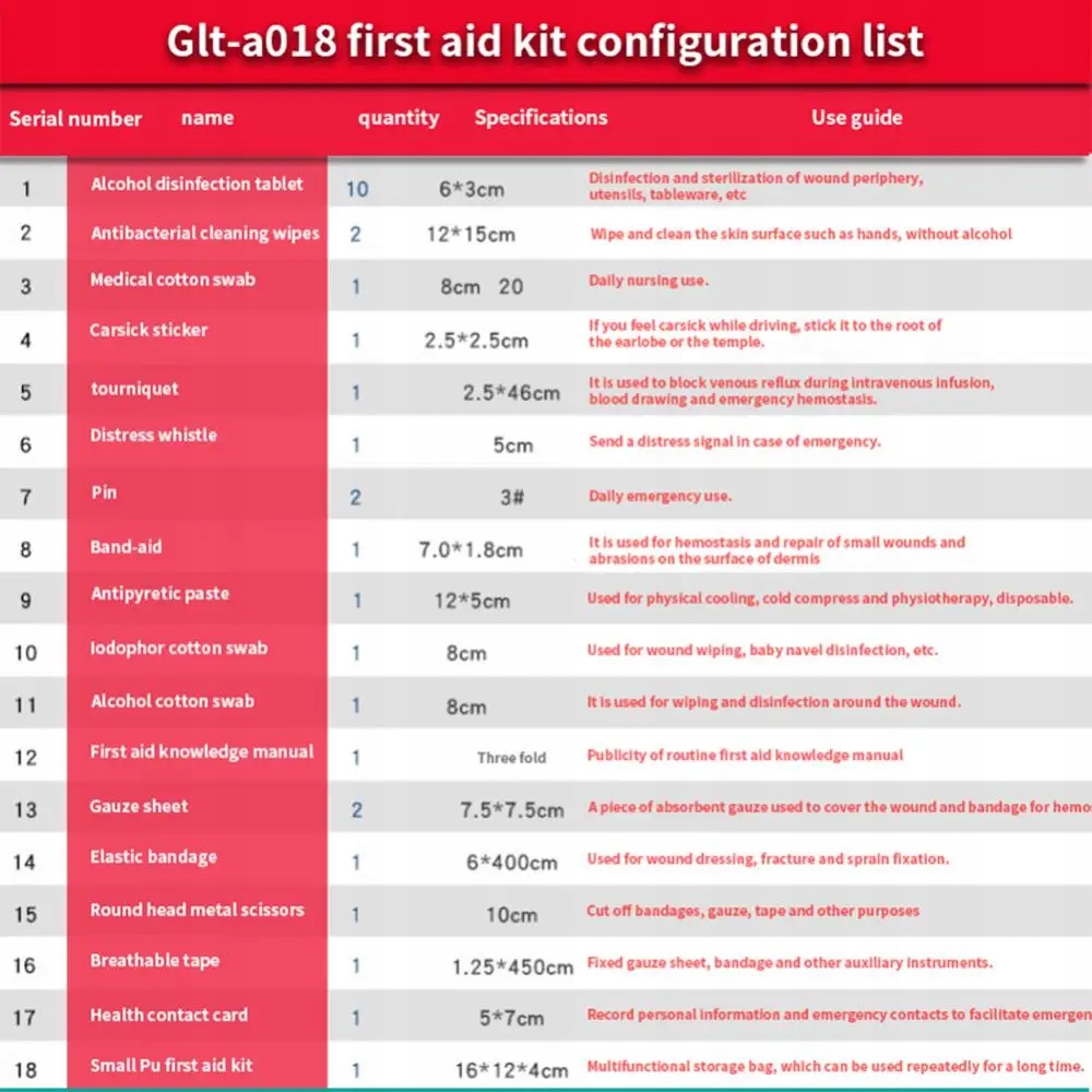 First Aid Kit Set Eva Safety Durable 19-piece Set Waterproof Outdoor Marka inna