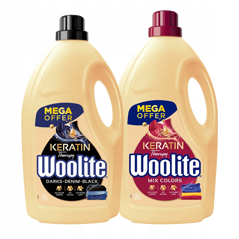 Woolite Zestaw MIX Płyn Do Prania Z Keratyną Do Koloru I Czerni 2X 4,5L