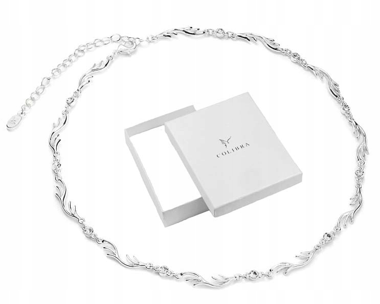 Stříbrná Kolie s Zirkony Krystaly Preciosa Elegantní jako Dárek Colibra