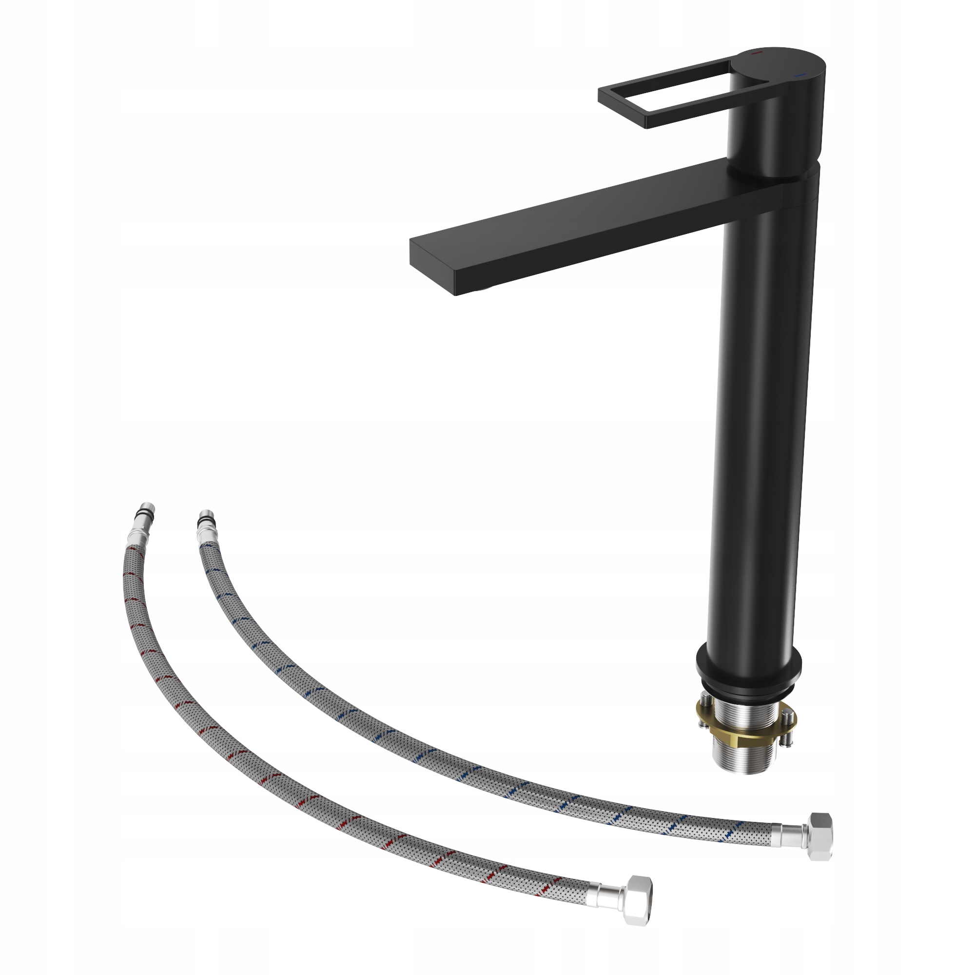 Vysoká Umývadlová Batéria Do Kúpeľne, Mosadzná, Stojaca, Armádna, Čierna