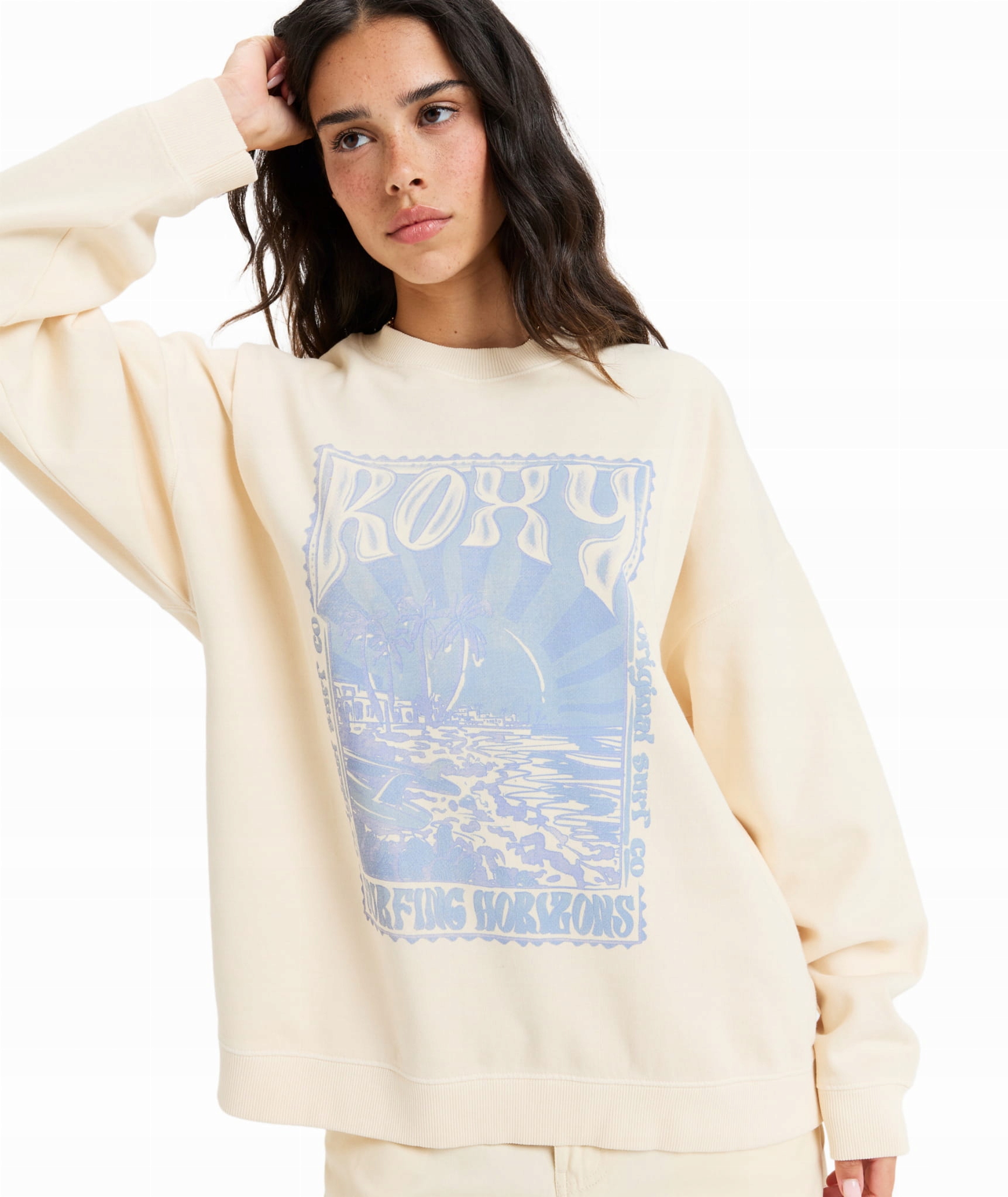 Mikina Roxy 2025 Lineup Oversized Crew Tec0 M